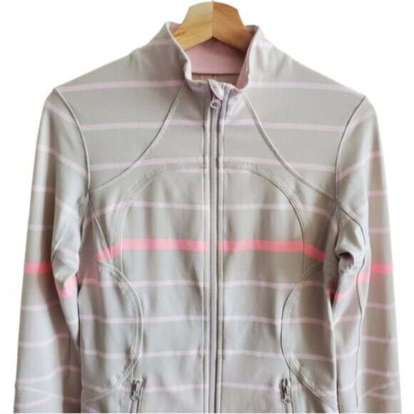 Lululemon Striped Heathered Barely Pink Forme Jacket Size 8 - Picture 3 of 12